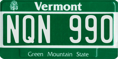 VT license plate NQN990
