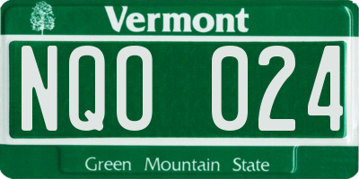VT license plate NQO024