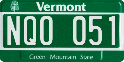 VT license plate NQO051