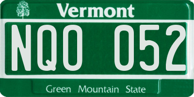 VT license plate NQO052