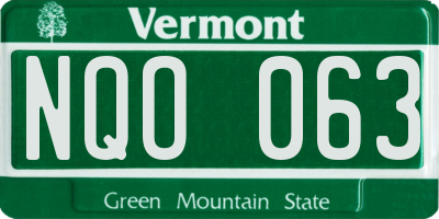 VT license plate NQO063