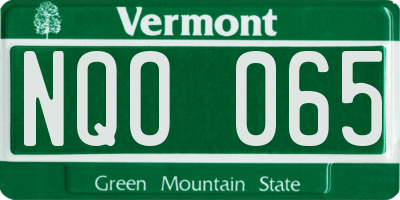 VT license plate NQO065