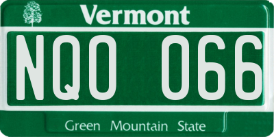 VT license plate NQO066