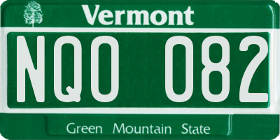 VT license plate NQO082