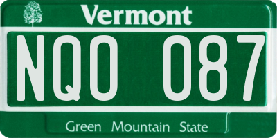 VT license plate NQO087