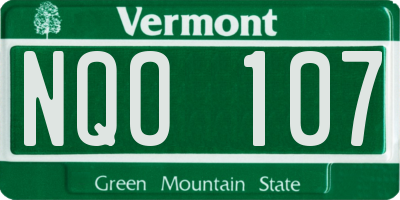 VT license plate NQO107