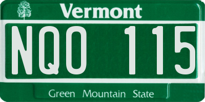 VT license plate NQO115