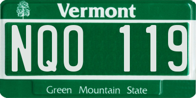 VT license plate NQO119