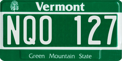 VT license plate NQO127