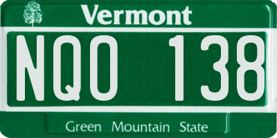 VT license plate NQO138