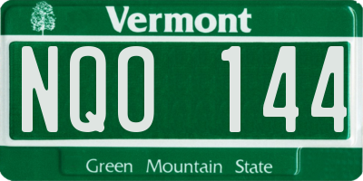 VT license plate NQO144