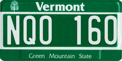 VT license plate NQO160