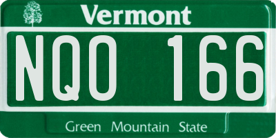 VT license plate NQO166