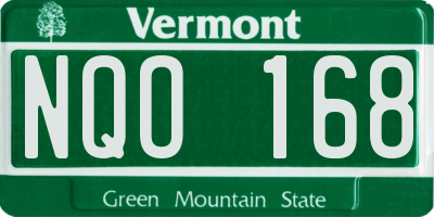 VT license plate NQO168