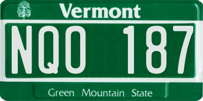 VT license plate NQO187