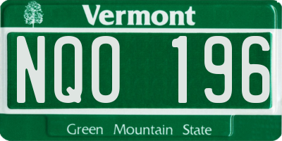 VT license plate NQO196