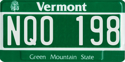 VT license plate NQO198