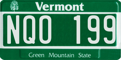 VT license plate NQO199