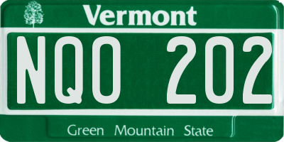 VT license plate NQO202