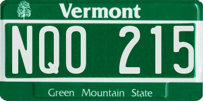 VT license plate NQO215