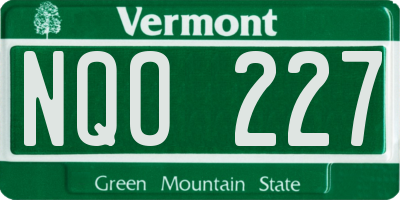 VT license plate NQO227