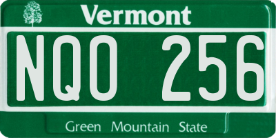 VT license plate NQO256