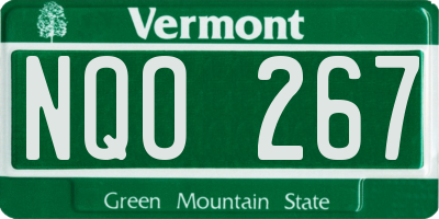 VT license plate NQO267