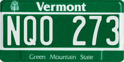 VT license plate NQO273