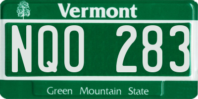 VT license plate NQO283