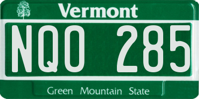 VT license plate NQO285