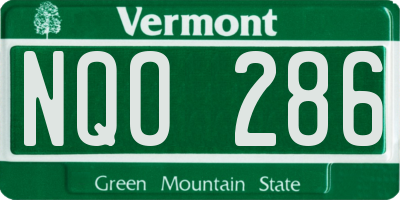 VT license plate NQO286