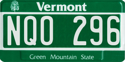 VT license plate NQO296