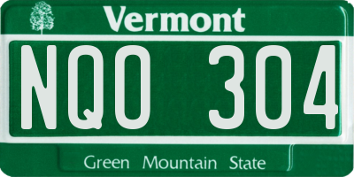 VT license plate NQO304