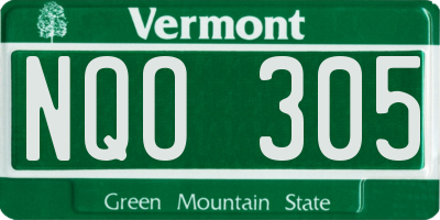 VT license plate NQO305