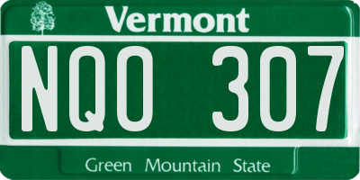 VT license plate NQO307