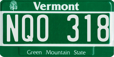 VT license plate NQO318
