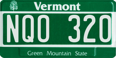 VT license plate NQO320