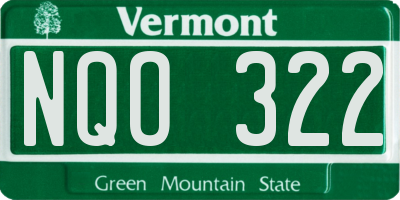 VT license plate NQO322