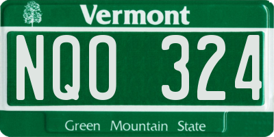 VT license plate NQO324