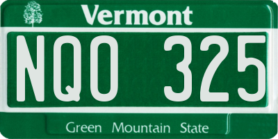 VT license plate NQO325