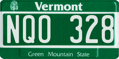 VT license plate NQO328