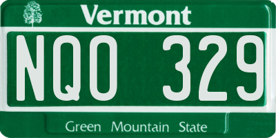 VT license plate NQO329
