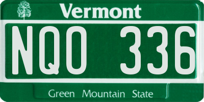 VT license plate NQO336