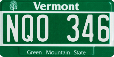 VT license plate NQO346