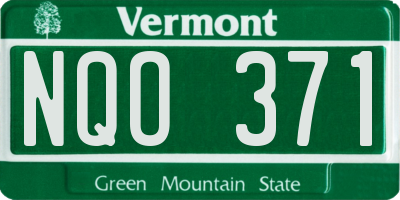 VT license plate NQO371