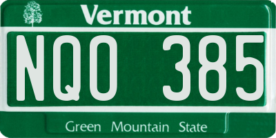 VT license plate NQO385