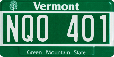 VT license plate NQO401