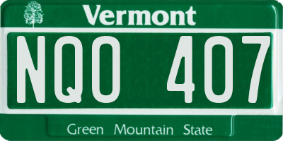 VT license plate NQO407