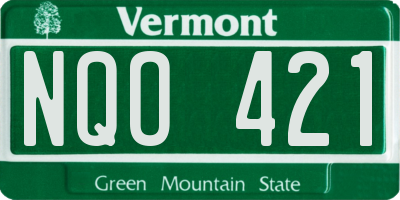 VT license plate NQO421