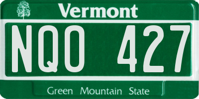 VT license plate NQO427